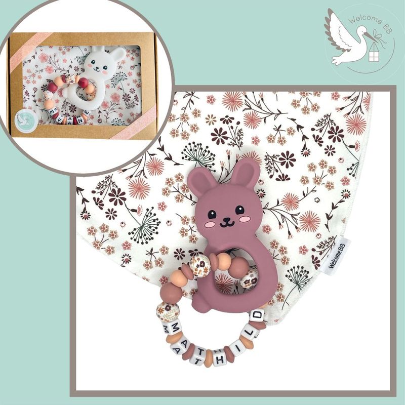 Coffret naissance - LAPIN FLEURI