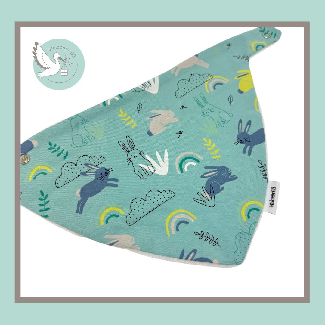 Bavoir: Lapin turquoise Bavoir: Lapin turquoise