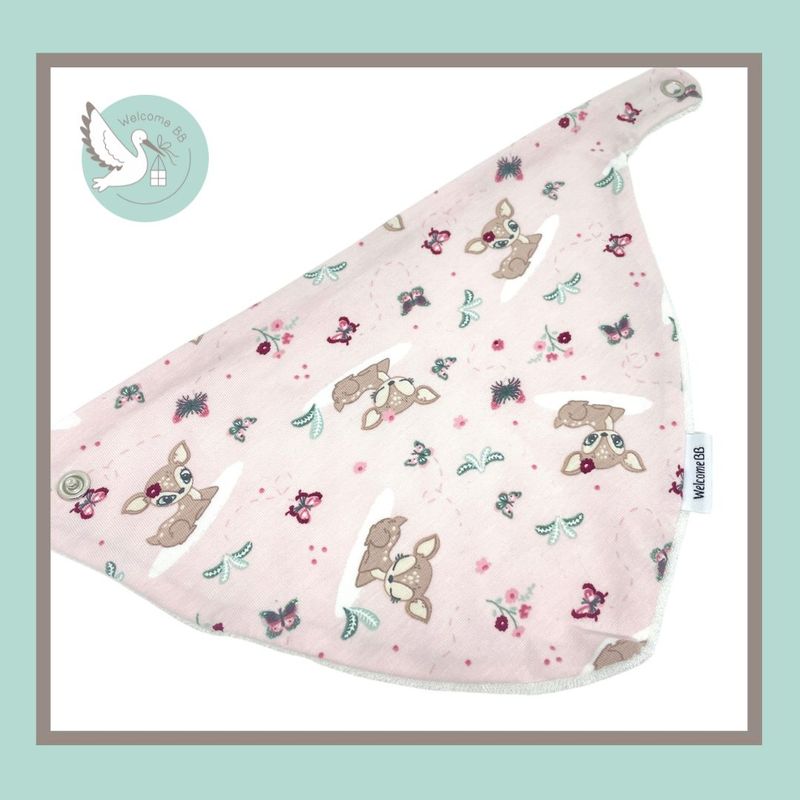 Bavoir: Biche rose