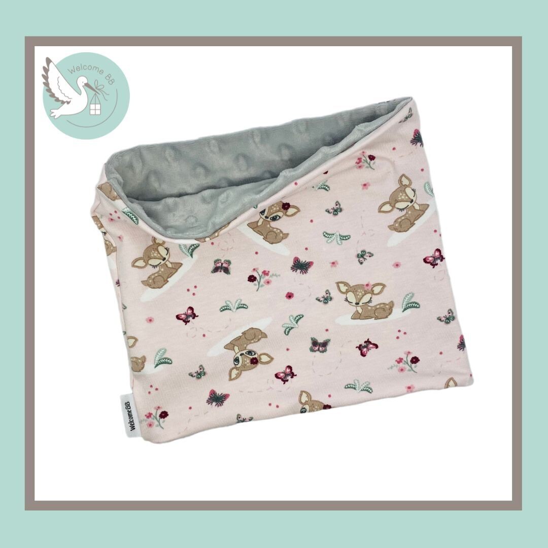 Tour de cou chaud: Biche rose 3-6 Tour de cou chaud: Biche rose 3-6