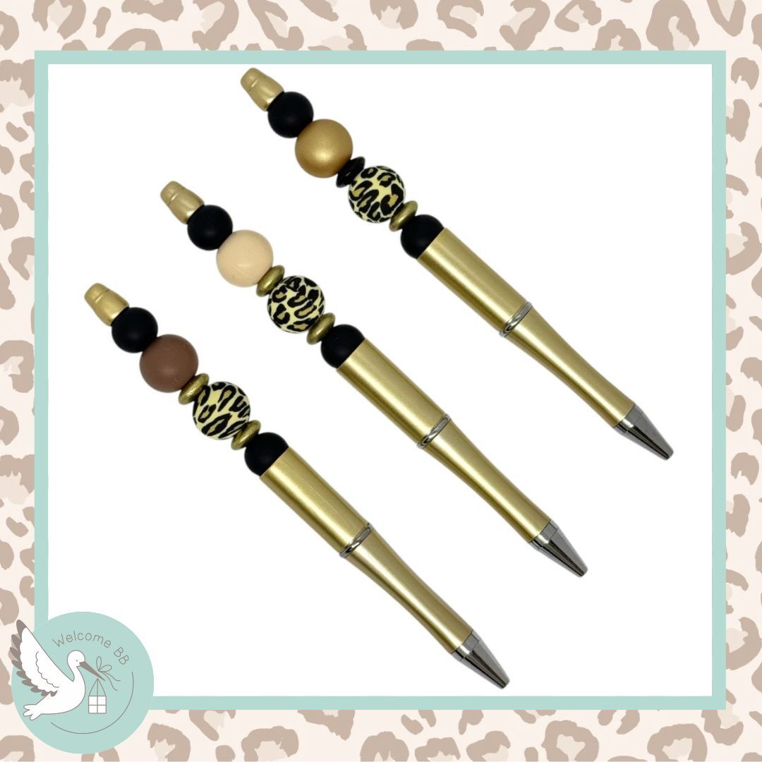 Stylo perles : Léopard