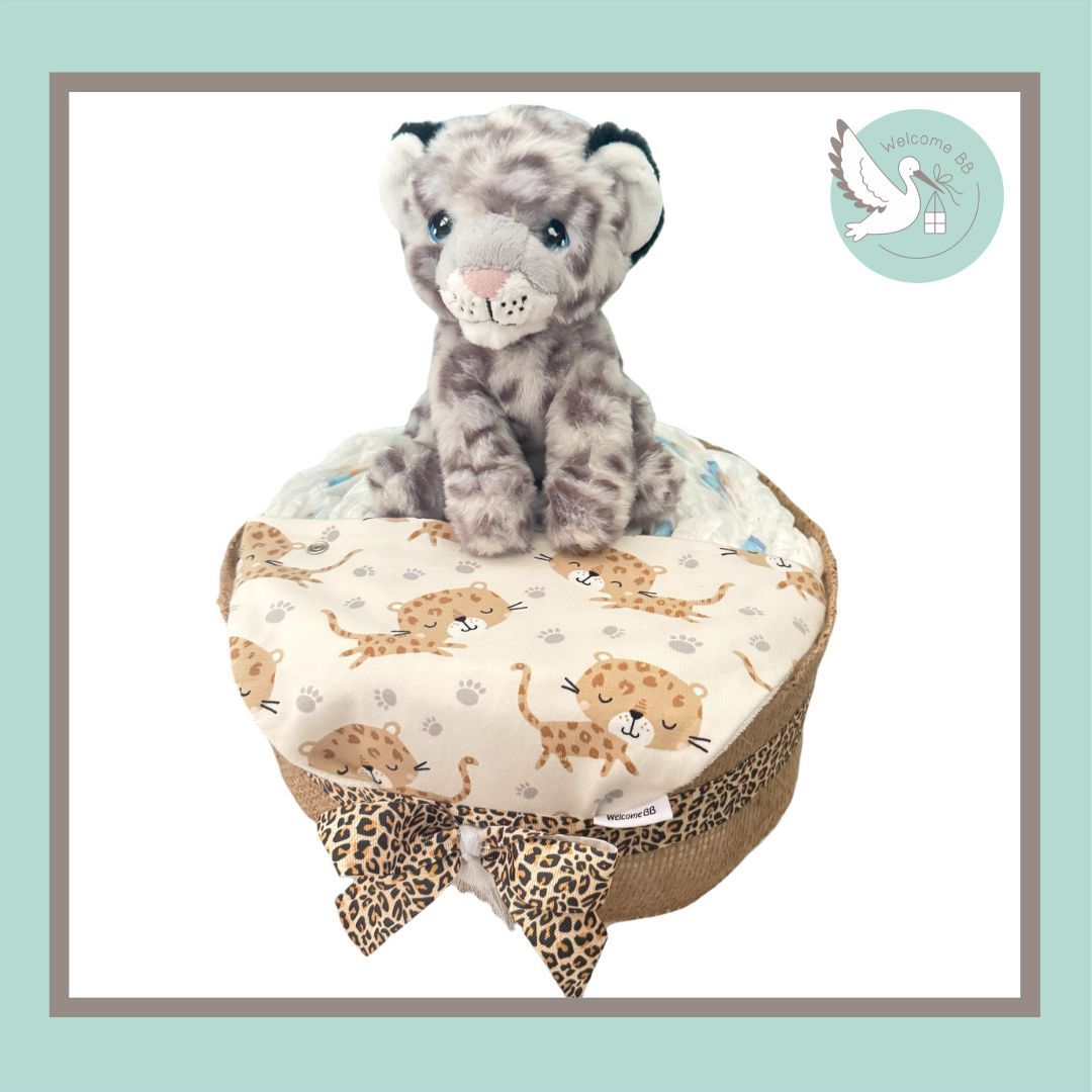 Gâteau de couches : Léopard des Neiges