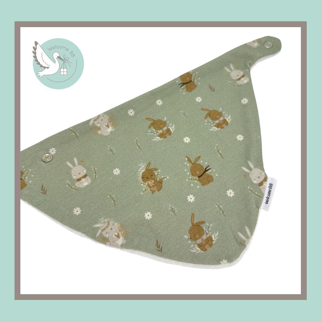 Bavoir: Lapin vert