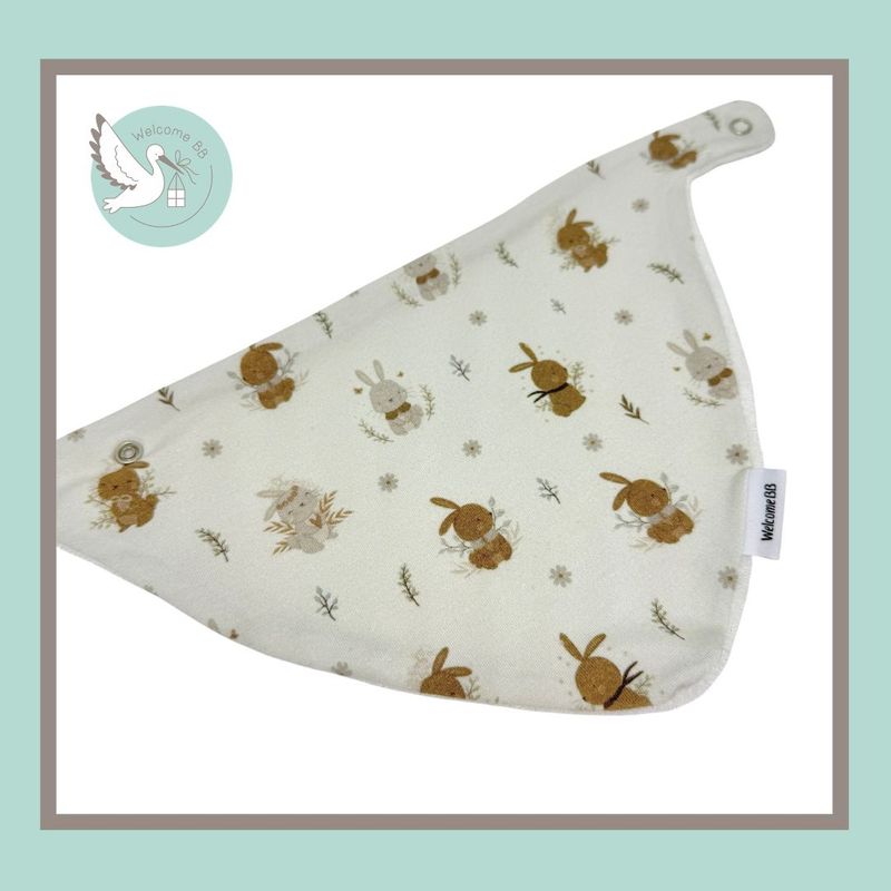 Bavoir: Lapin blanc cassé