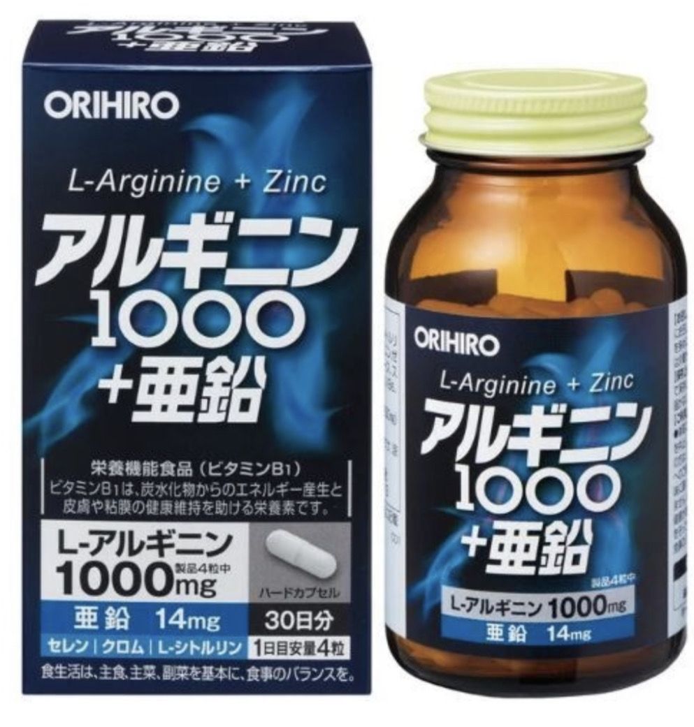 Orihiro L-Arginine 1000 + Zinc (Аргинин и цинк )/Срок до 04.2026 г.
