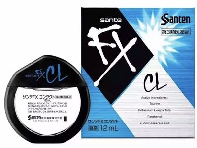 Витаминизированные капли для глаз при ношении линз Sante FX Contact CL / Япония. Срок до 08.2025г.
