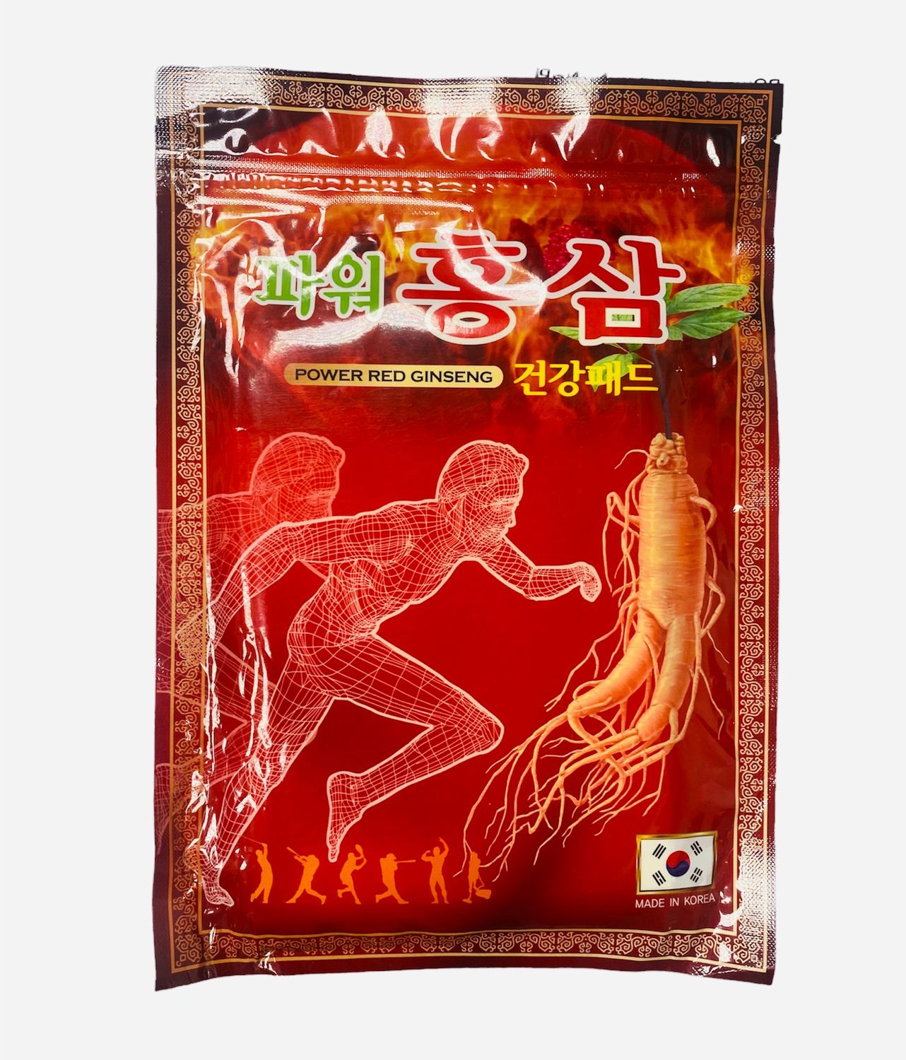 Корейский обезболивающий пластырь Power Red Ginseng с красным женьшенем, уп. 20 шт.