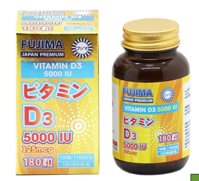 Витамин D3 5000 iu (125 мг) 180 таблеток, Fujima, Япония