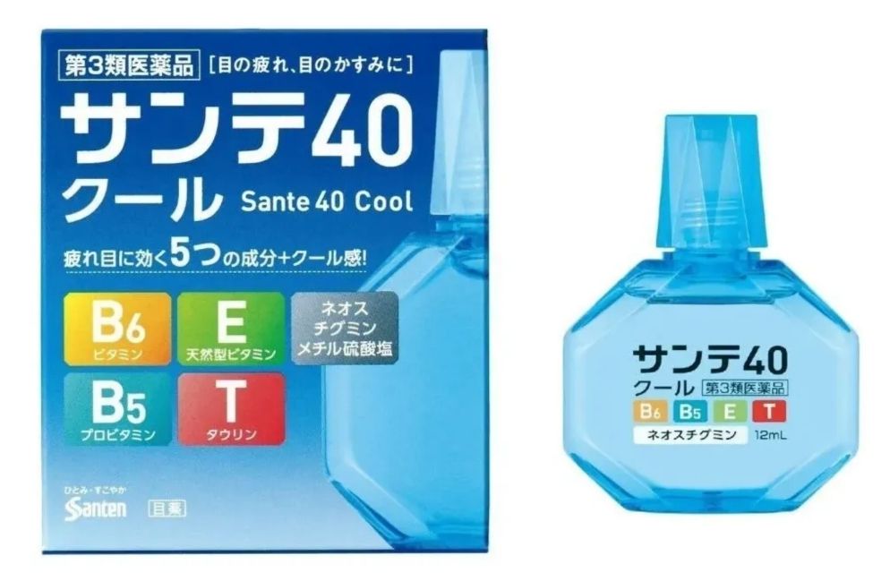 Sante 40 COOL капли для глаз с мятным эффектом / Santen / Япония