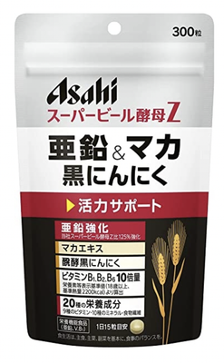 ASAHI SUPER Пивные дрожжи с цинком, макой и чёрным чесноком, 300 шт/ Срок до 11.2025 г.