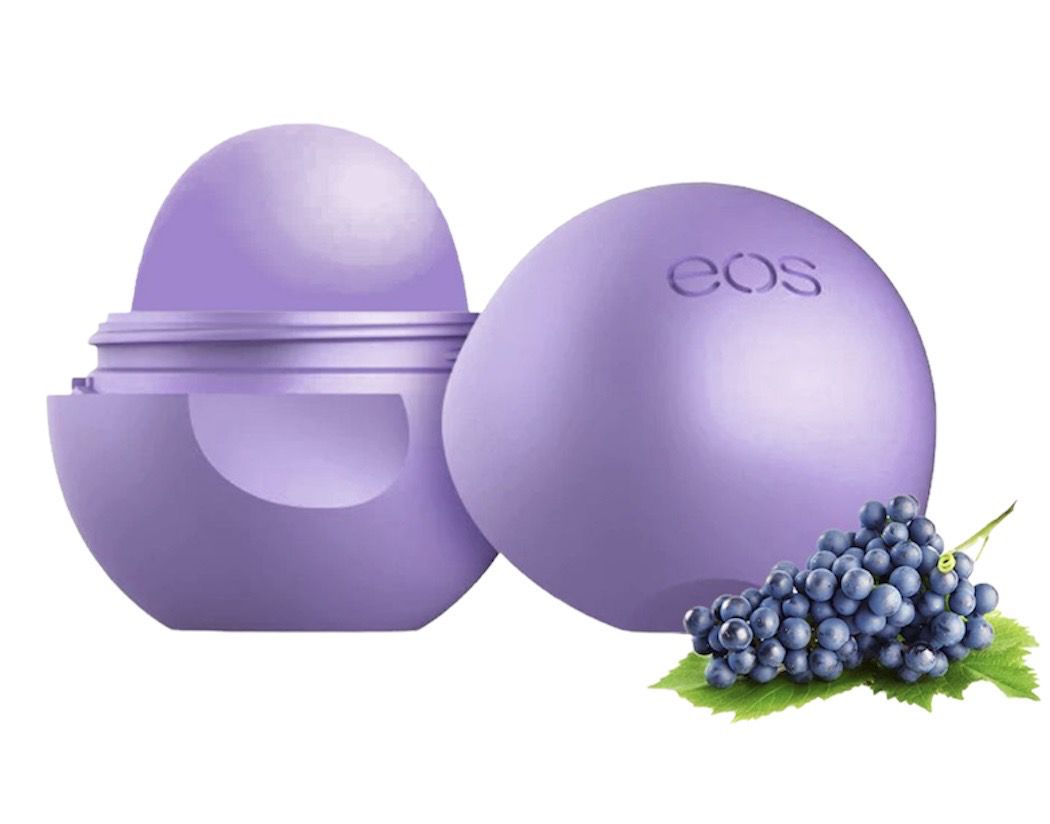 Увлажняющий и защитный бальзам-блеск для губ EOS со вкусом и запахом винограда, 7 грамм