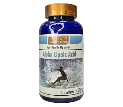 Альфа-липоевая кислота (Alpha Lipoic Acid) для контроля сахара, нейропатические заболевания, уровень холестерина / Natural’s Origin / 100 шт