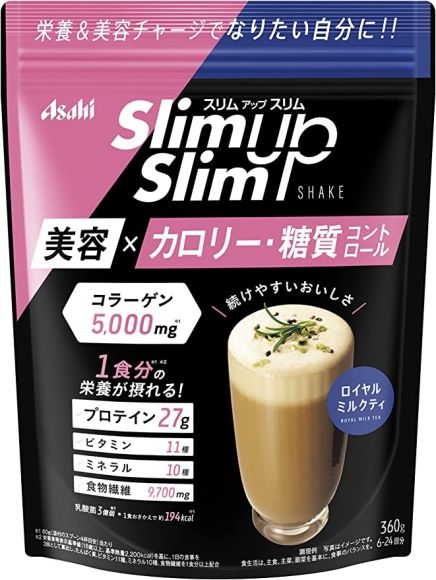 ASAHI SLIM UP SLIM СМУЗИ С КОЛЛАГЕНОМ &quot;КОРОЛЕВСКИЙ МОЛОЧНЫЙ ЧАЙ&quot;