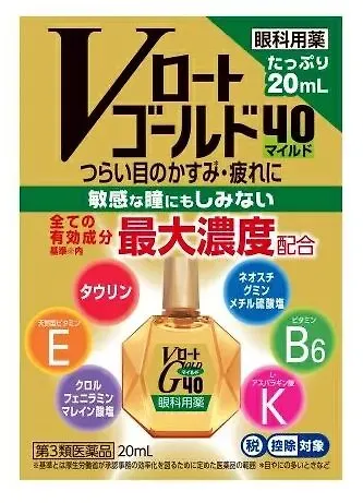 Возрастные витаминизированные капли для глаз Rohto Gold 40  / Rohto / Япония