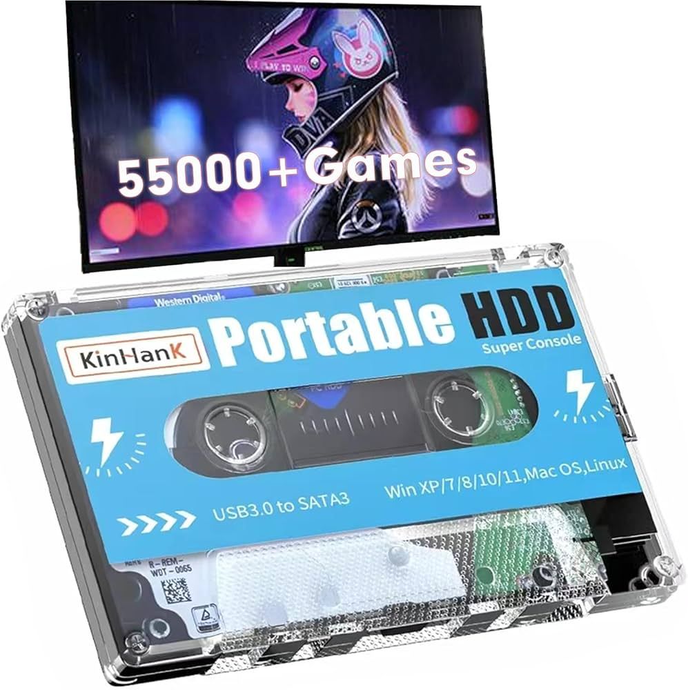 KINHANK 500GB Portable Retro Game Hard Drive