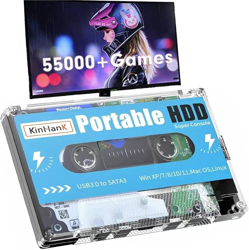 KINHANK 500GB Portable Retro Game Hard Drive