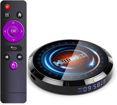 AMITVA Android TV Box 12.0, H96MAX 4GB RAM 64GB ROM  Smart TV Box FREE Lifetime over 20000 Channels included