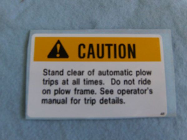 Caution Decal Fits: Plows