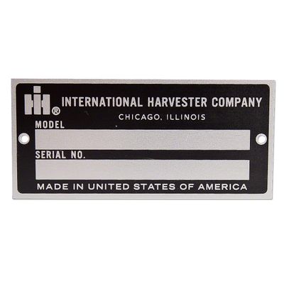 Serial Number Tag With Rivets IHS1589