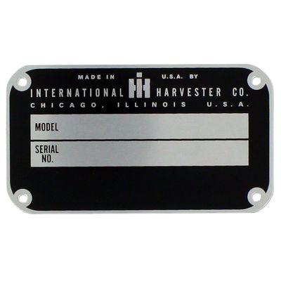 Serial Number Tag With Rivets IHS2087