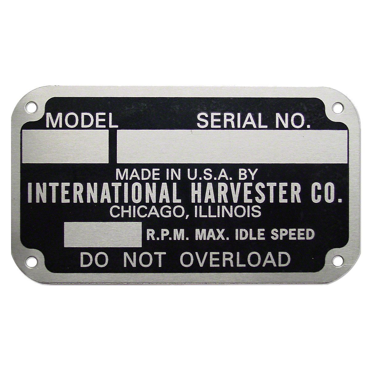 Early Style Serial Number Tag (1939-1949) IHS289A
