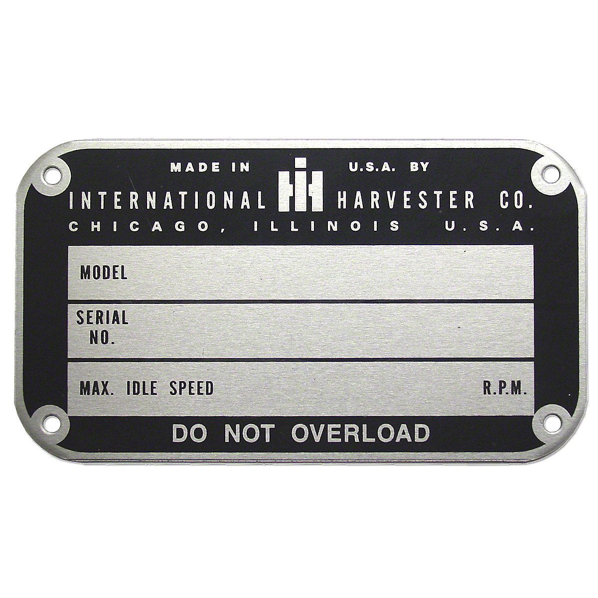 Later Style Serial Number Tag (1950 and up) IHS289B
