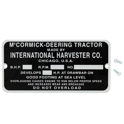 Serial Number Plate IHS764