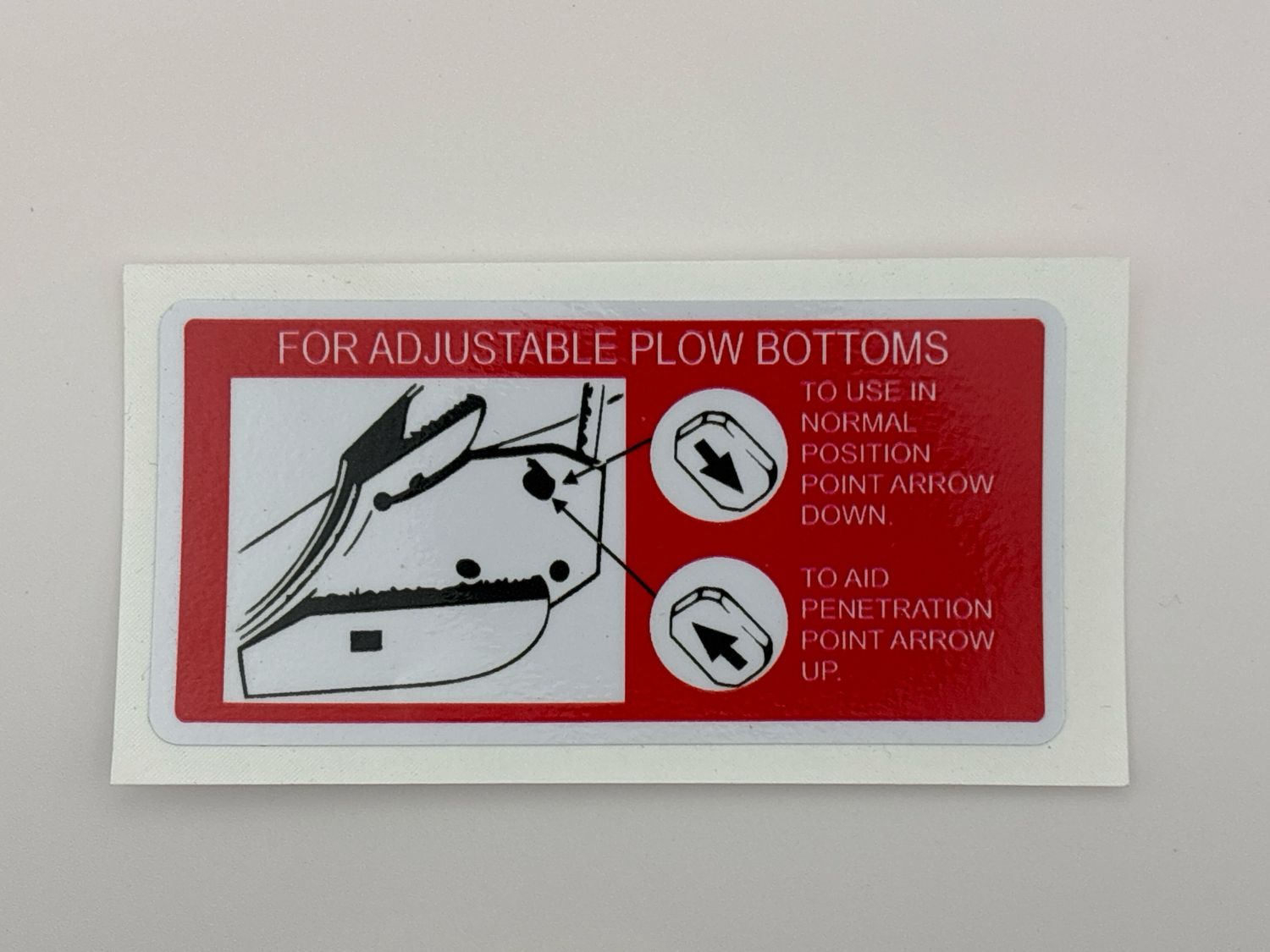 Adjustable Plow Bottoms Decal-red