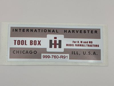 International Harvester Tool Box Decal
