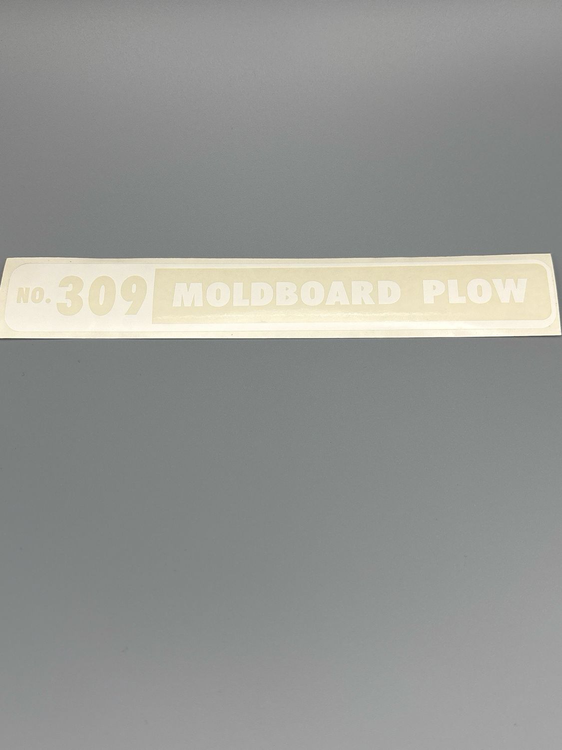 309 Moldboard Plow Decal-White/Clear