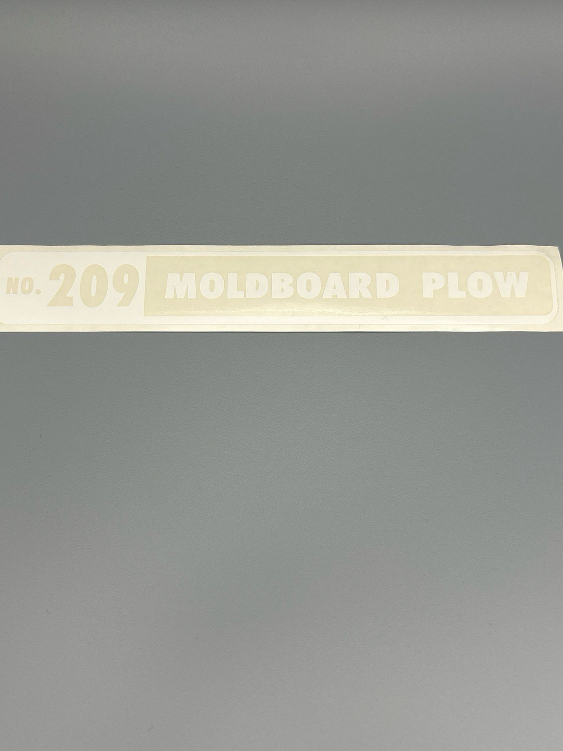 209 Moldboard Plow Decal-White/Clear