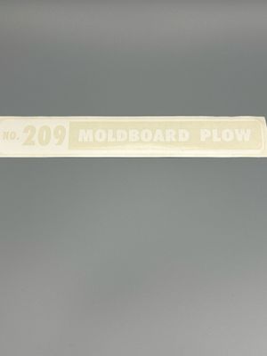 209 Moldboard Plow Decal-White/Clear