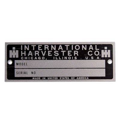 Blank Serial Number Tag With Rivets Fits-2706, 2806, 2120, 6212, 5650 - 2751322R1