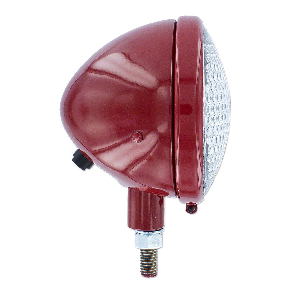 Complete headlight assembly, red, 12V -- Fits many Farmall models