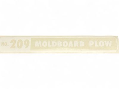 209 Moldboard Plow Decal-White/Clear