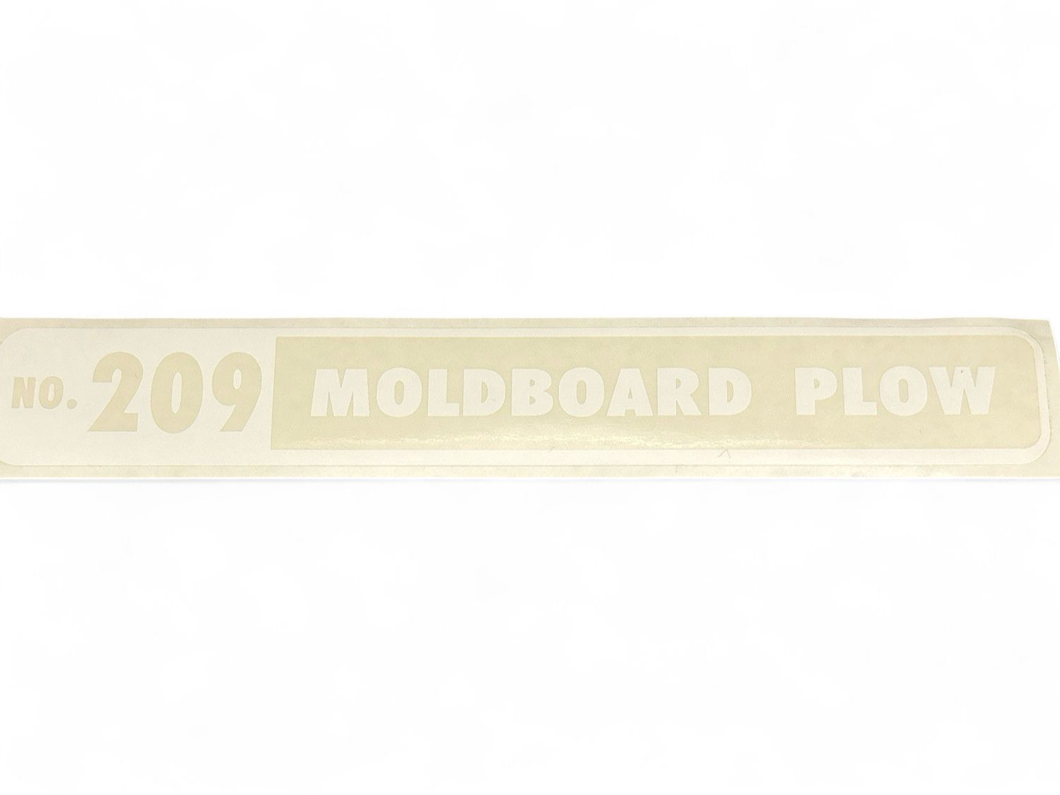 209 Moldboard Plow Decal-White/Clear