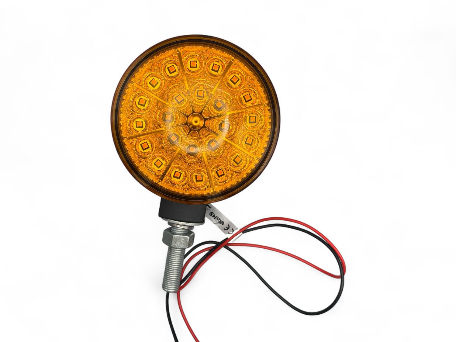 12-Volt LED Fender &amp; Cab Mount Warning Light (Amber and Amber Lenses, round)