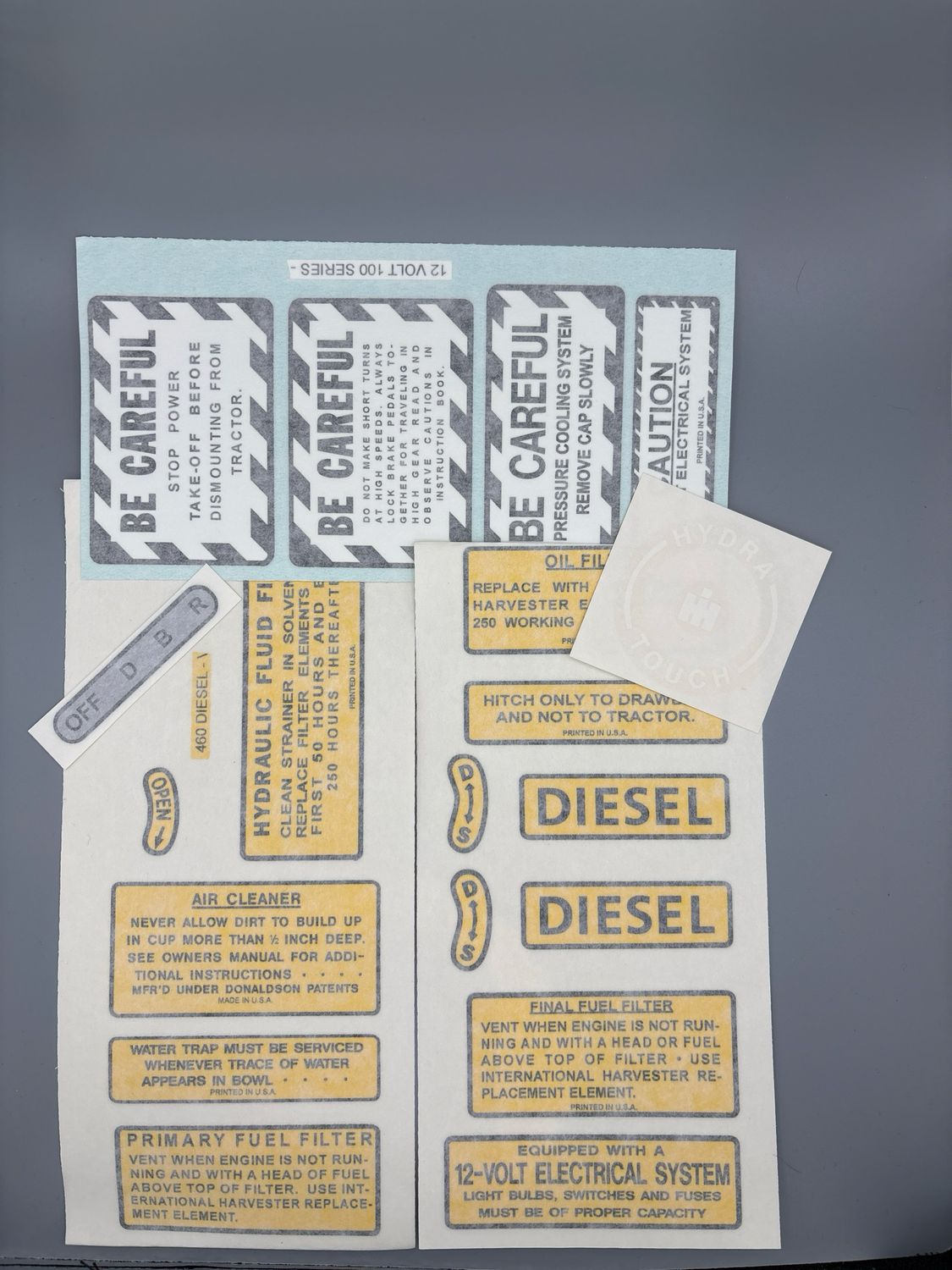 IH 460 Diesel Chassis Decal Set