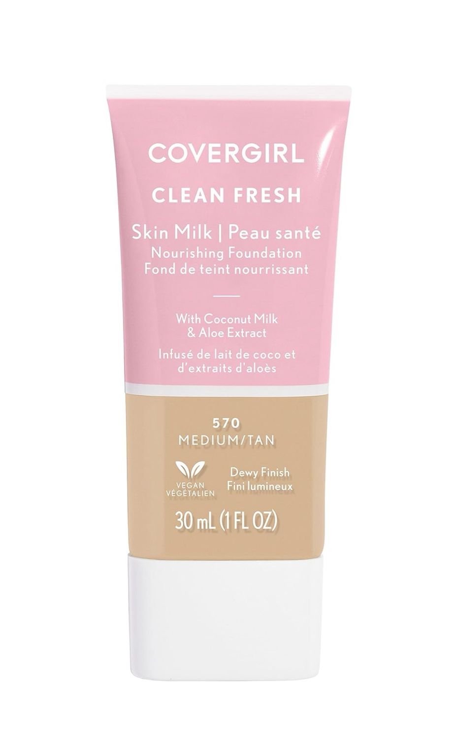 COVERGIRL, Clean Fresh Skin Milk Foundation, Medium/Tan, 1 Count (packaging may vary), 30mL