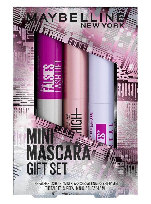 Maybelline Mini Mascara Set - Includes Falsies, Sky High &amp; Lash Lift Mascaras in Blackest Black, 1 Mini Makeup, Set Perfect Gift 🎁
