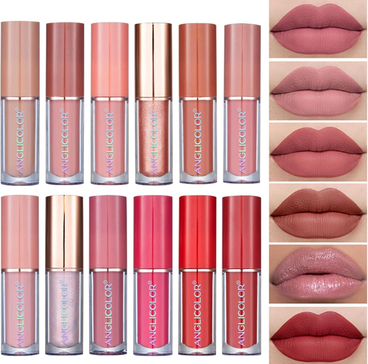 Anglicolor Matte Liquid Lipsticks, Waterproof Long Lasting Non-Stick Lipstick for Women