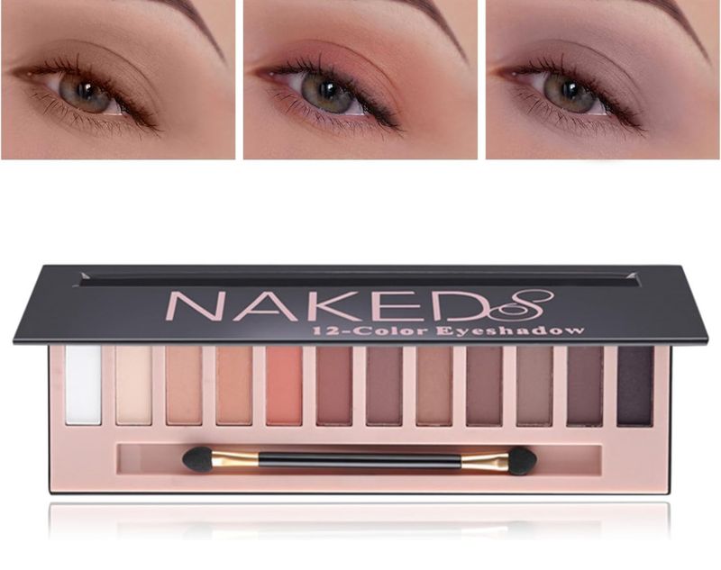 12 Colors Naked Eyeshadow Palette, Natural Nude Matte Pigment Eye Shadow Palette Makeup, With Brush, Long Lasting &amp; Waterproof Smokey Professional Beauty Eye Makeup Kit