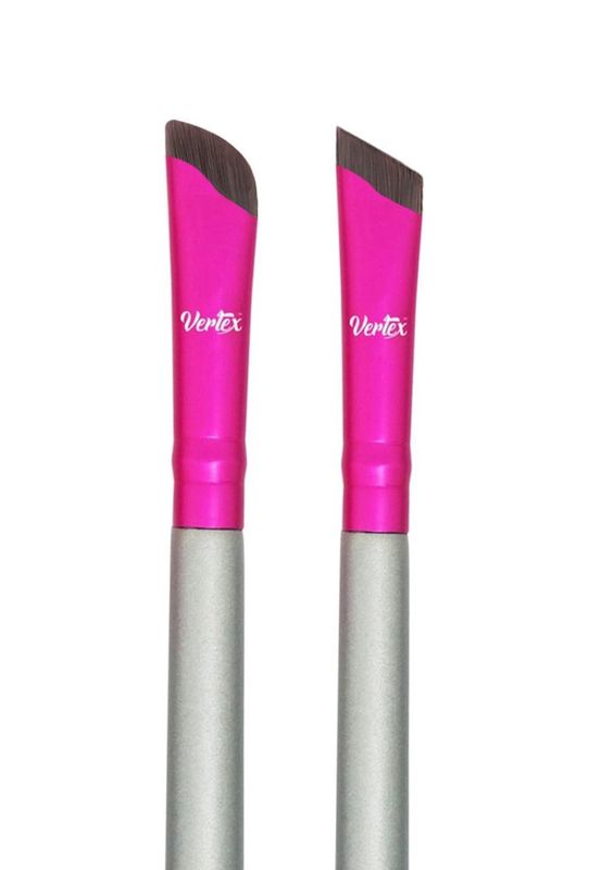 Vertex Eyeliner Brush Fine Angled Set - For Liquid Gel Liner Applicator Bent Stencils Thin Pencil Pen Small Sharpener Angle Wing Tips Firm Makeup Brushes Black Stamp Winged Kit Flat Waterproof Cat