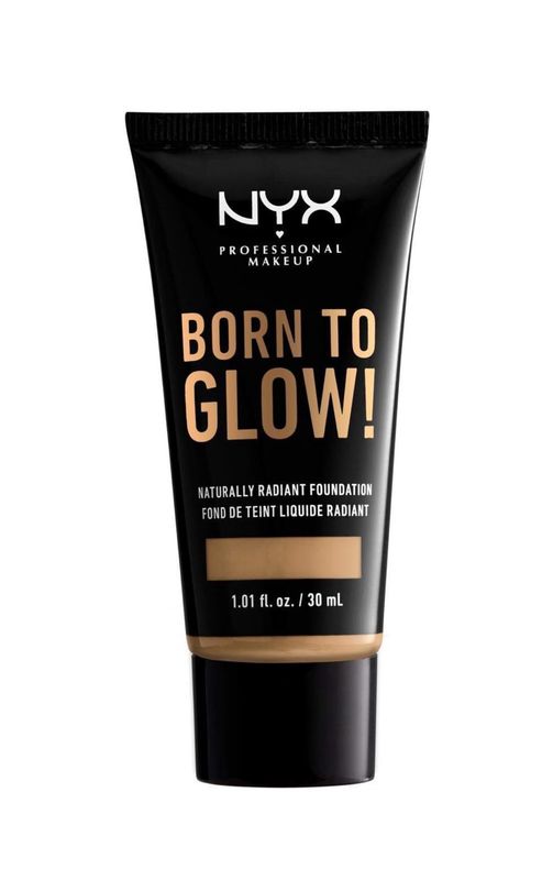 NYX PROFESSIONAL MAKEUP Born To Glow Naturally Radiant Foundation, Medium Coverage - Beige, 0.6 fl.oz. / 18mL
