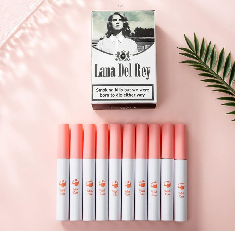 10 Colors Lip Tint Stain, Matte Lipstick,Tube Cigarette Lipstick Long Lasting 24 hours Waterproof, Velvet labiales Mate Lip Stain