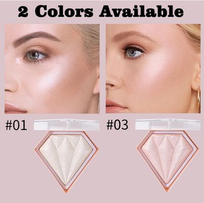 Baked Highlighter Powder Palette,Natural Face Highlighter Shimmer Powder,Long Lasting Glittery Highlighter Makeup Face Luminizer