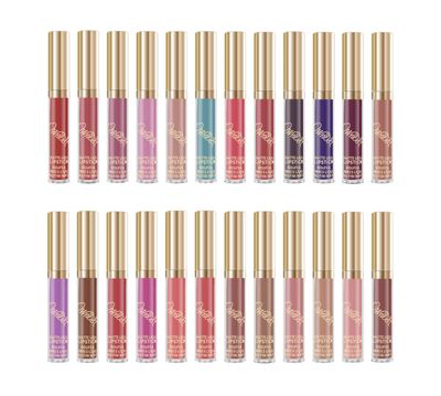 24 Colors Matte Velvety Liquid Lipsticks, Waterproof Long Lasting Non-Stick Cup Liquid Lipgloss Beauty, Get Your One. Each $3