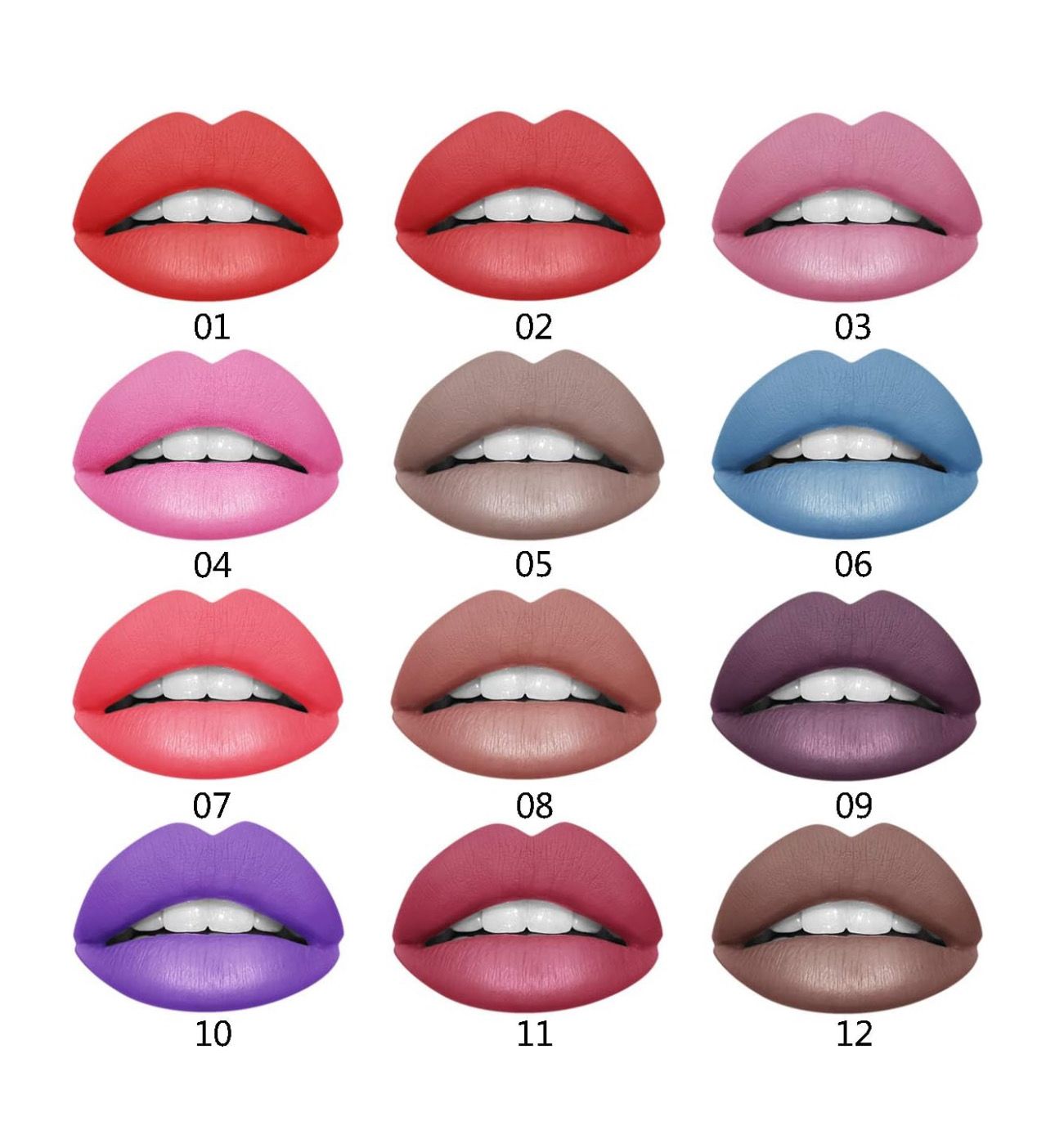 24 Colors Matte Velvety Liquid Lipsticks, Waterproof Long Lasting Non-Stick Cup Liquid Lipgloss Beauty, Get Your One. Each $3, Colors: 01