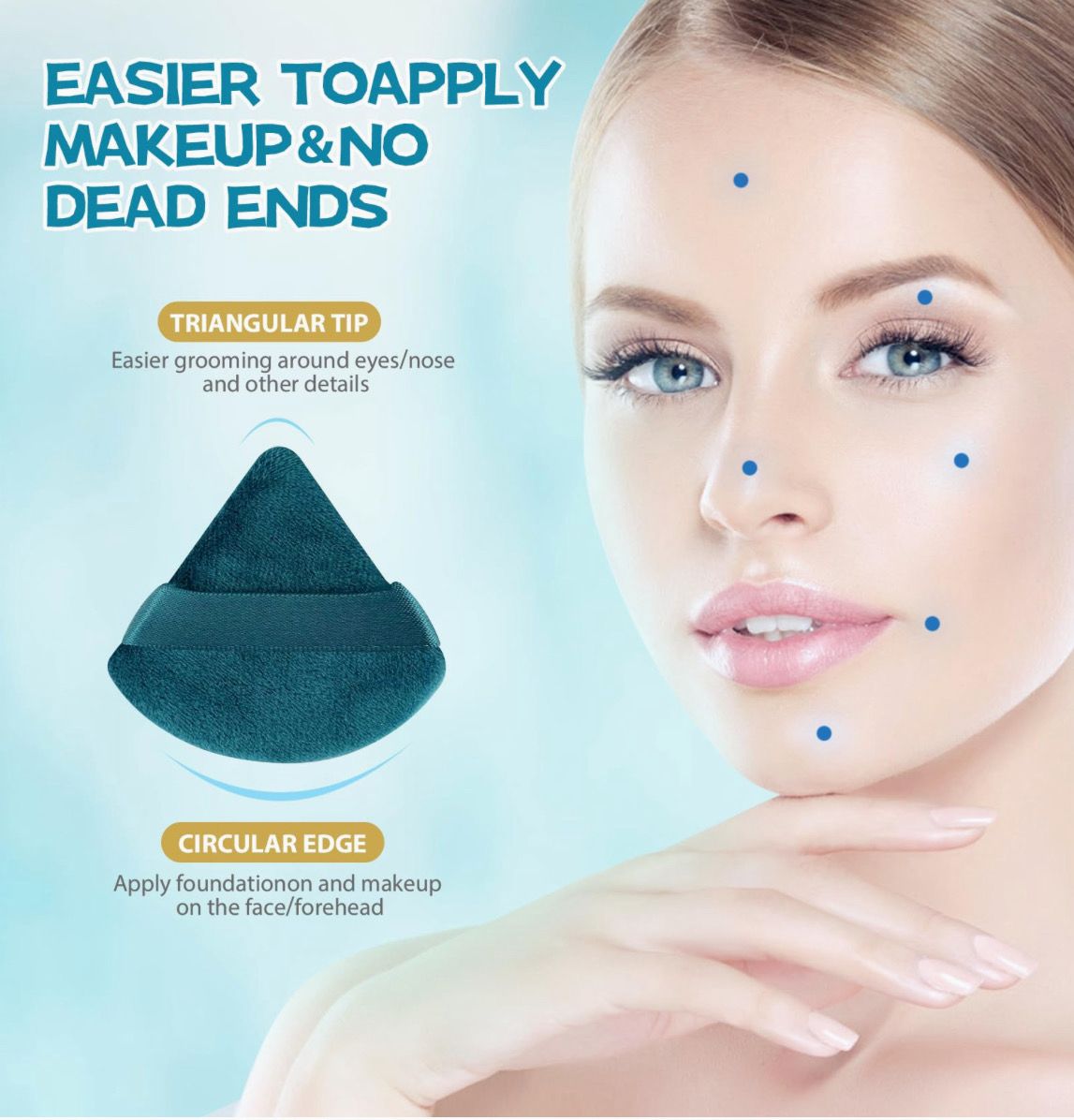 Triangle Powder Puff Face Soft Triangle Makeup Puff Velour Cosmetic Foundation Blender Sponge Beauty Makeup Tools