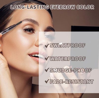 Retractable Eyebrow Pencil with Brow Brush, Professional Eyebrow Shaping and Filling Pencil for Women Eye-Makeup, Easy to Color, Waterproof Long-lasting